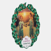 Create your Merry Christmas family photo christmas Ornament Kaart (Rechts)