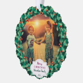 Create your Merry Christmas family photo christmas Ornament Kaart (Links)