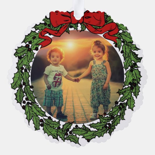 Create your Merry Christmas family photo christmas Ornament Kaart (Achterkant)