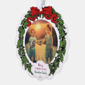 Create your Merry Christmas family photo christmas Ornament Kaart (Links)