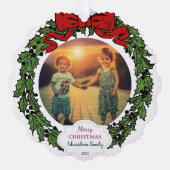 Create your Merry Christmas family photo christmas Ornament Kaart (Voorkant)