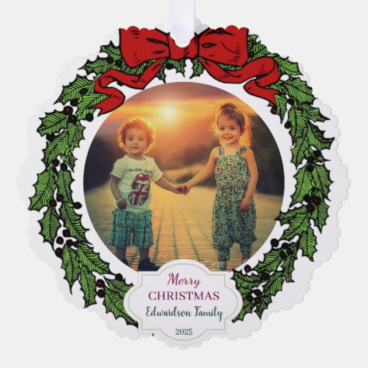 Create your Merry Christmas family photo christmas Ornament Kaart (Voorkant)