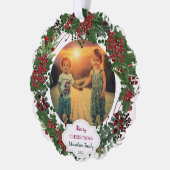 Create your Merry Christmas family photo christmas Ornament Kaart (Links)