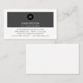 Create Your Monogram Grey White Layers Modern Visitekaartje (Voorkant / Achterkant)