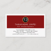 Create Your Monogram Red White Layers Visitekaartje (Voorkant)