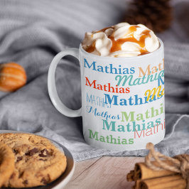 Create Your Name Pattern on White Koffiemok