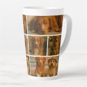 Create your own 10 photo collage personalized latte mok (Rechterhoek)