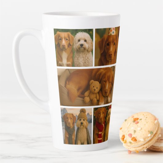Create your own 10 photo collage personalized latte mok (In situ)