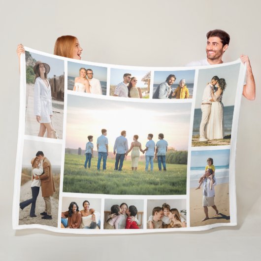 Create Your Own 11 Photo Collage  Fleece Deken (In situ)