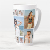 Create Your Own 11 Photo Collage Latte Mok (Rechterhoek)