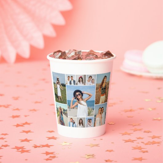 Create Your Own 11 Photo Collage Papieren Bekers (Insitu)