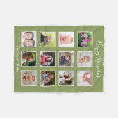 Create Your Own 12 Family Photo Collage Green   Fleece Deken (Voorkant (Horizontaal))
