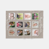 Create Your Own 12 Family Photo Collage Taupe Fleece Deken (Voorkant (Horizontaal))