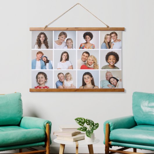 Create Your Own 12 Photo Collage Hangend Wandkleed (Woonkamer)
