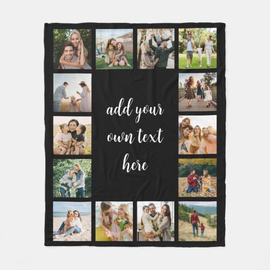 Create Your Own 14 Photo Collage Fleece Deken (Voorkant)