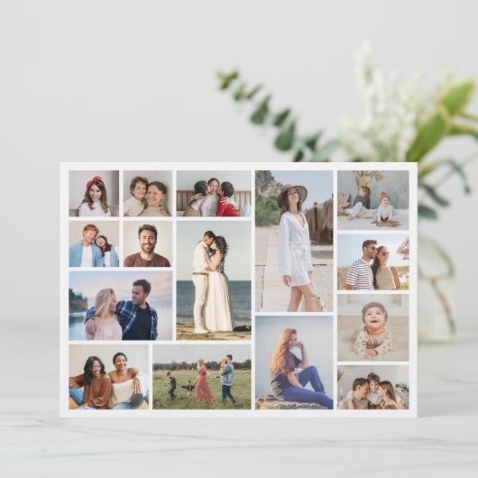 Create Your Own 15 Photo Collage Kaart (Staand voorkant)