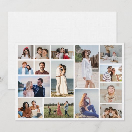 Create Your Own 15 Photo Collage Kaart (Voorkant / Achterkant)
