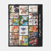 Create Your Own 16 Photo Collage Black Fleece Deken (Voorkant)