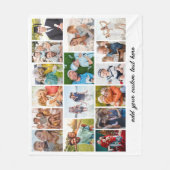 Create Your Own 16 Photo Collage White Fleece Deken (Voorkant)