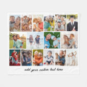 Create Your Own 16 Photo Collage White Fleece Deken (Voorkant (Horizontaal))