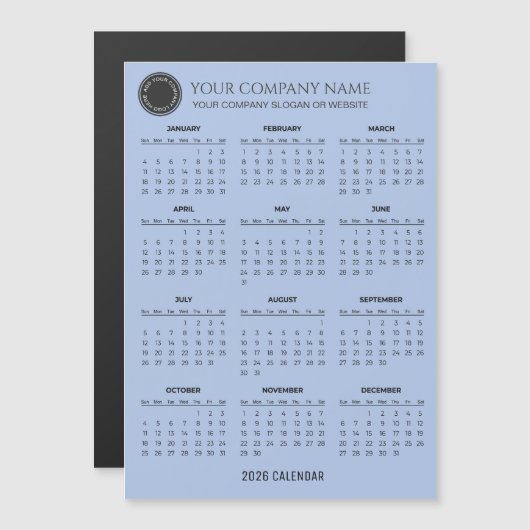 Create Your Own 2026 Company Calendar | Magnet (Voorkant / Achterkant)