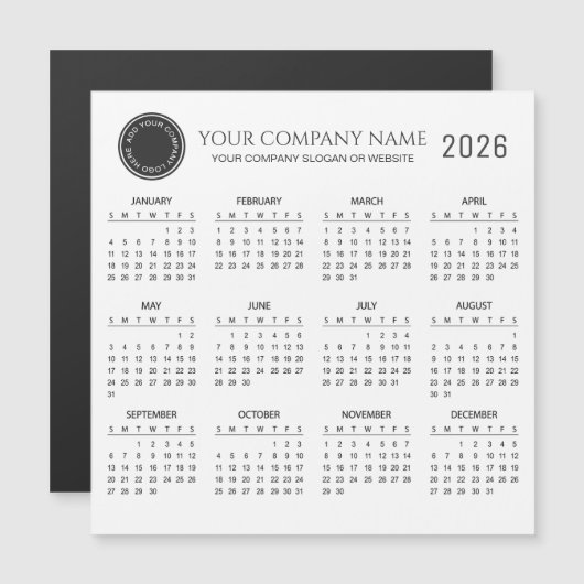 Create Your Own 2026 Company Calendar | Magnet (Voorkant / Achterkant)