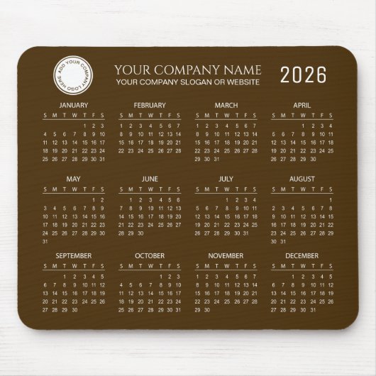 Create Your Own 2026 Company Calendar |  Muismat (Voorkant)