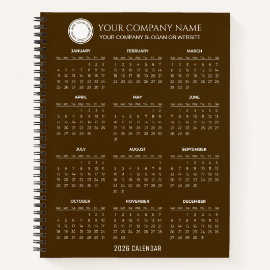 Create Your Own 2026 Company Calendar |  Notitieboek (Voorkant)
