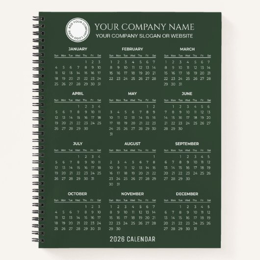 Create Your Own 2026 Company Calendar |  Notitieboek (Voorkant)