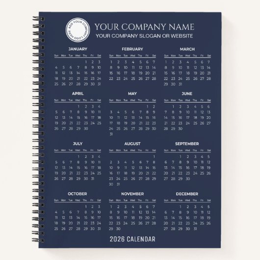 Create Your Own 2026 Company Calendar |  Notitieboek (Voorkant)