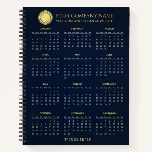 Create Your Own 2026 Company Calendar |  Notitieboek (Voorkant)