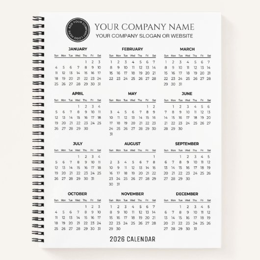 Create Your Own 2026 Company Calendar |  Notitieboek (Voorkant)