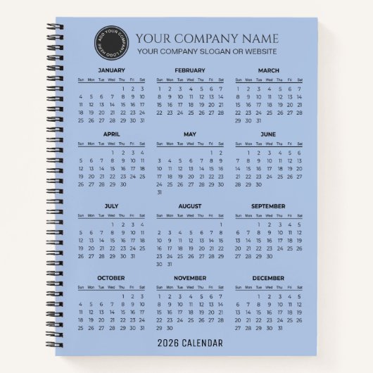 Create Your Own 2026 Company Calendar |  Notitieboek (Voorkant)