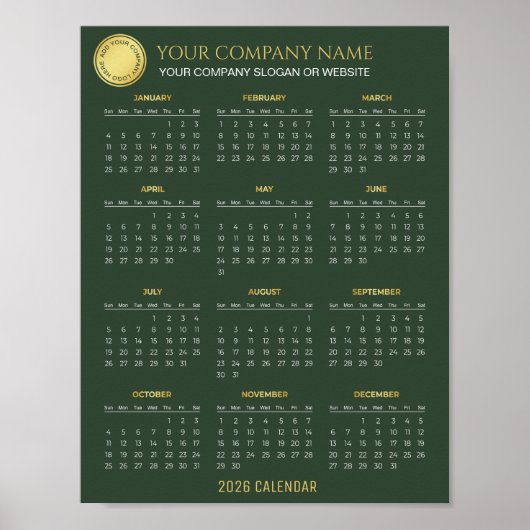 Create Your Own 2026 Company Calendar |  Poster (Voorkant)