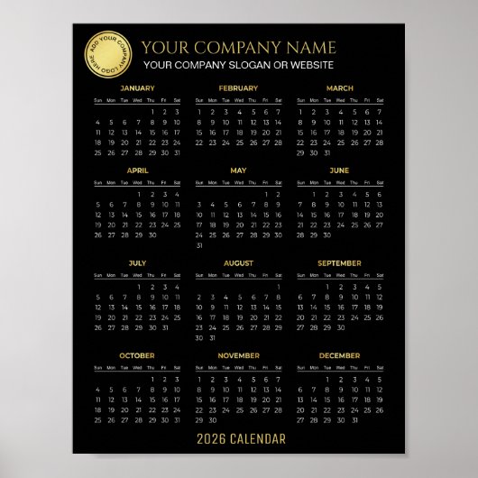 Create Your Own 2026 Company Calendar |  Poster (Voorkant)