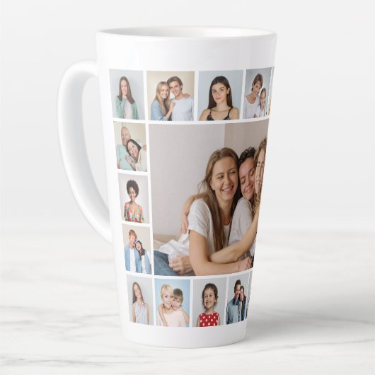 Create Your Own 21 Photo Collage Latte Mug Mok (Linkerhoek)