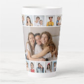Create Your Own 21 Photo Collage Latte Mug Mok (Voorkant)