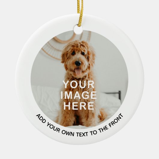 Create Your Own 2-Photo Custom Text Christmas Keramisch Ornament (Voorkant)