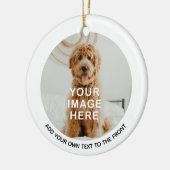Create Your Own 2-Photo Custom Text Christmas Keramisch Ornament (Links)