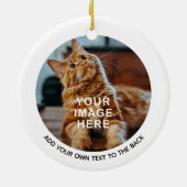 Create Your Own 2-Photo Custom Text Christmas Keramisch Ornament (Achterkant)