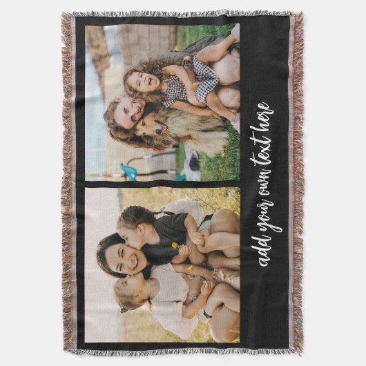 Create Your Own 2 Photo With Text Deken (Voorkant Verticaal)