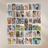 Create Your Own 36 Photo Collage White Fleece Deken
