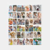 Create Your Own 36 Photo Collage White Fleece Deken (Voorkant)