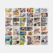 Create Your Own 36 Photo Collage White Fleece Deken (Voorkant (Horizontaal))