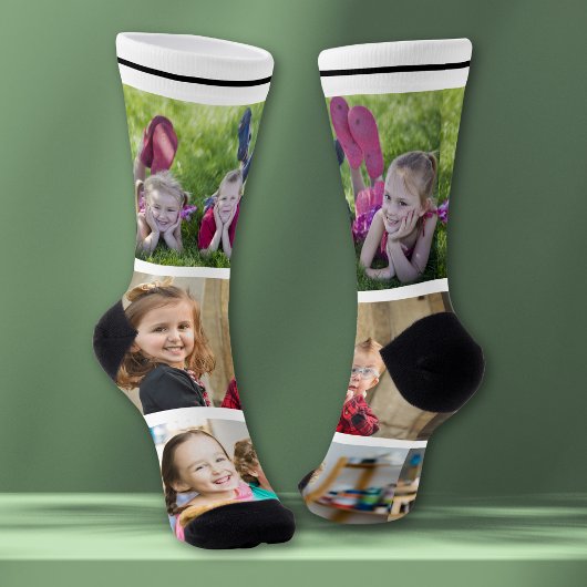 Create Your Own 3 Family Kids Photo Collage  White Sokken