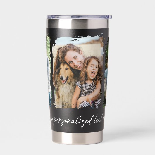 Create Your Own 3 Photo Geïsoleerde Drinkbeker (Links)