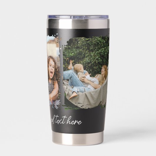 Create Your Own 3 Photo Geïsoleerde Drinkbeker (Achterkant)