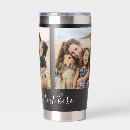 Create Your Own 3 Photo Geïsoleerde Drinkbeker (Achterkant)