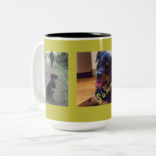 Create Your Own 3-Photo Gift Coffee Mug Tweekleurige Koffiemok (Voorkant links)
