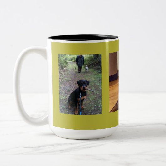 Create Your Own 3-Photo Gift Coffee Mug Tweekleurige Koffiemok (Links)